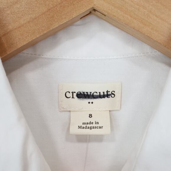 J.Crew Crewcuts Kid's Long Sleeve Flex Washed White Shirt Size 8 NWT - Picture 3 of 9